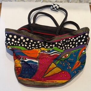 Laurel Burch Multicolor Artistic Tote